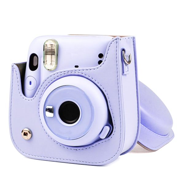 PU lædertaske med skulderrem til Fujifilm Instax Mini 11 CameraPurple