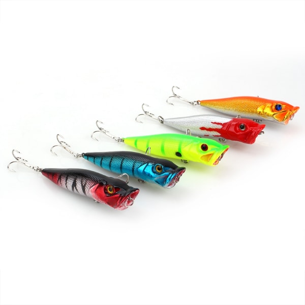 Erä 5kpl Popper Kalastusvieheet Bass Crankbaitit Syötit Tarvikkeet Minnow Kalaviehe