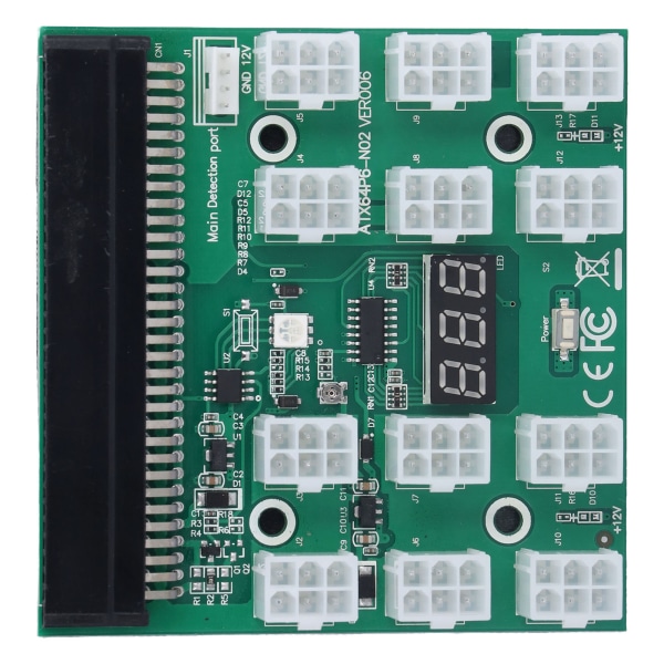 Strømforsyning Breakout Board Adapter Server internt modul LED-spændingsdisplay 4 ben 12 port