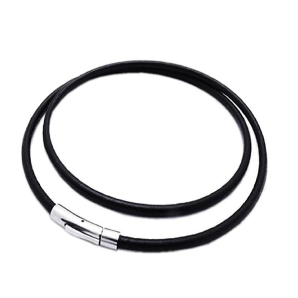 Lädersnöre för halsband/hänge - Rostfritt stål Easy Click-stängning - för män och kvinnor