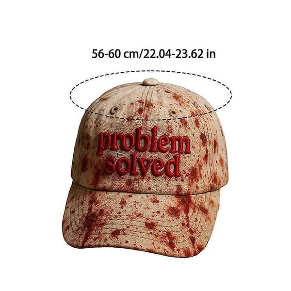 Unisex Casual Mørk Blodplet Hat, Problemfri Blodig Kasket til Halloween Kostume Beige