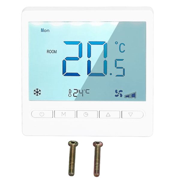 Programmerbar termostat Hög noggrannhet LCD-termostat för stor skärm för vardagsrum, sovrum, matsal, hall, AC230V