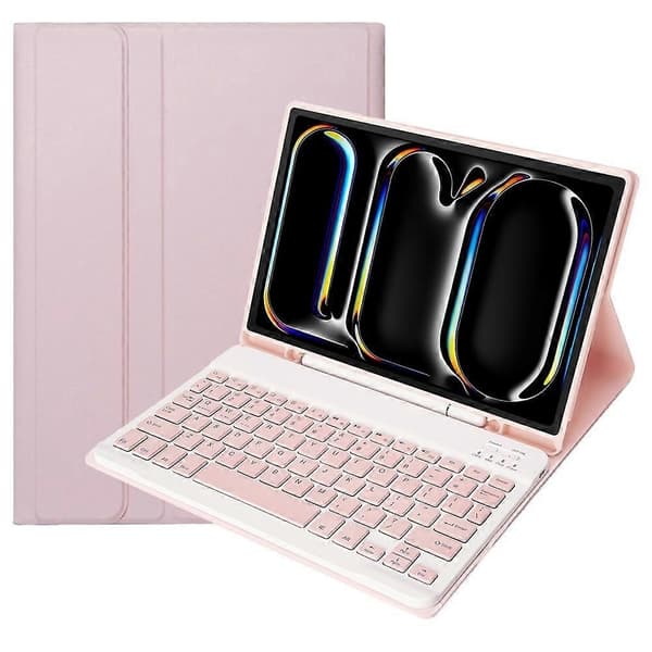 A13B Leather+TPU Tablet Case Bluetooth Keyboard Case with Pen Holder for iPad Pro 11 (2024)
