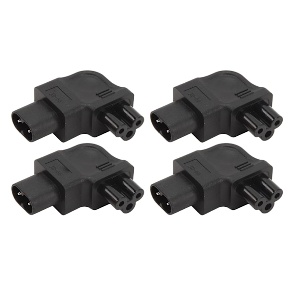 4 stk. IEC320 C8 til IEC320 C5 Adapter Højre Vinkel 2,5‑10A 250V Computer Strømkonverter til Laptop PC