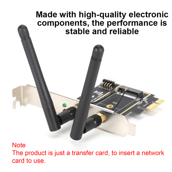 PCI E till NGFF M.2 WIFI Trådlös Modul Adapterkort KEY A E Nätverks Expansionskort