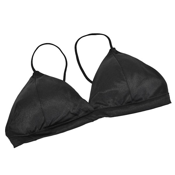 Kvinners Sateng Triangel Bralette Pustende Trådløs Sove BH Dyp V-hals Bralette Svart