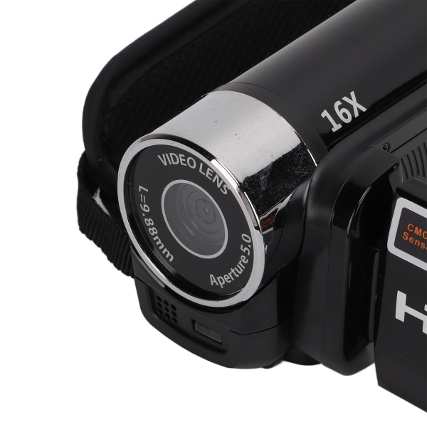 4K 48MP Full HD Videokameraoptager, 270° Rotation, 2,7 Tommer Farveskærm, 16X Zoom