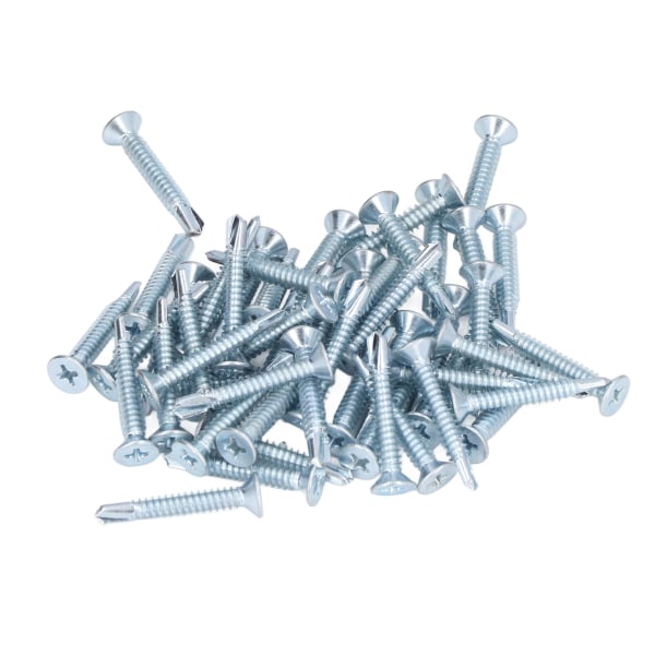 50Pcs Self Drilling Screw Cross Carbon Steel 4.8x32mm Fastener Set Kit for Repair Flat Head