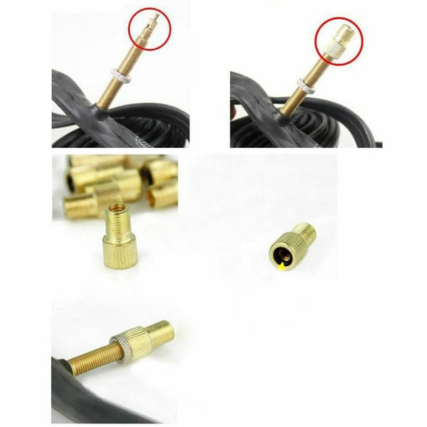 Presta Ventiladapter - Konverterar Presta Ventil till Schrader Ventil - Pumpar Däck Med En Standard Cykelpump Eller Luftkompressor (4-pack)