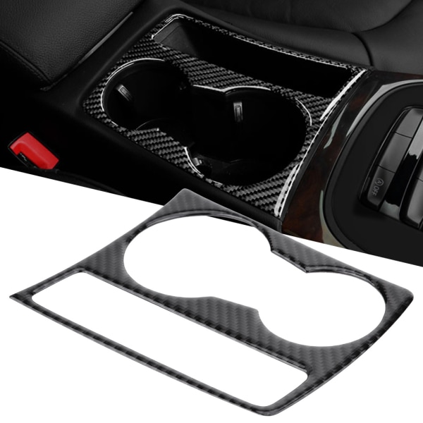 Carbon Fiber Car Center Console Vattenkoppshållare Panel Cover Trim för Audi A4 B8 A5 2009-2015