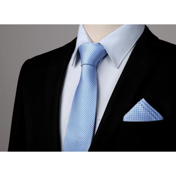 Slips för män Rut Elegant bröllop klassiska slipsar och fickor fyrkantiga Business Houndstooth Mönster Näsduk Tie Set