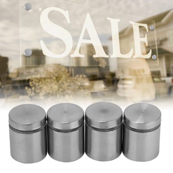 4 stk. rustfrit stål reklame fastgørelsesstifter glas afstandsholder monteringsskruer (25*25mm)