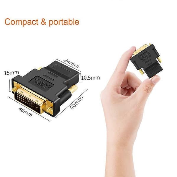 DVI til HDMI-adapter, 2-pak Bi-direktionel DVI han til HDMI hun