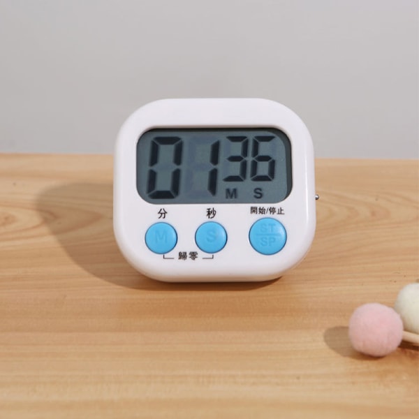 Digital klocktimer Klassrum Kök Magnetisk Stoppur för Barn Matlagning Bakning Kokande Ägg Sport Vit
