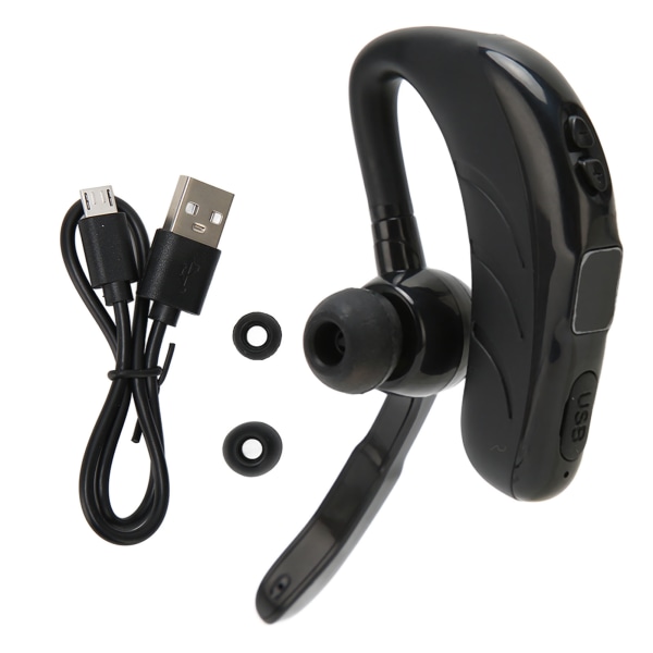 Genopladeligt enkelt øre trådløst headset med HD-opkald og Power Display - Sort