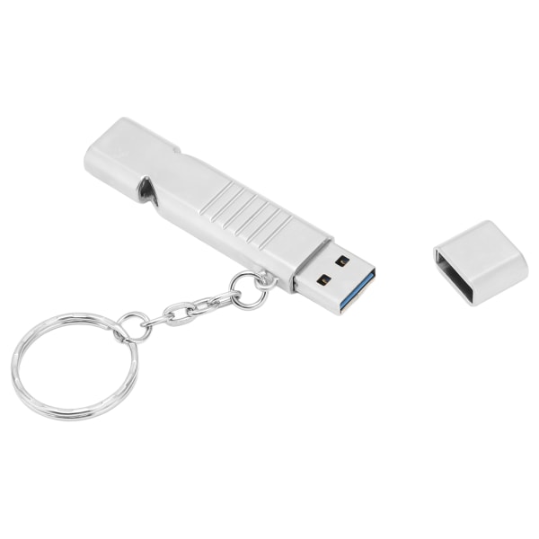 USB3.0 U Disk Selvbeskyttelse Støtsikker Liten Kompakt Strømlinjeformet Utseende 2 i 1 Whistle Flash Drive128GB