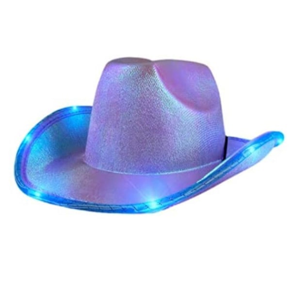 Lysende Cowgirl Hat Farverige Cowboy Hat Halloween Jul Cowgirl Udklædningskostume Tilbehør Sjov Fest Hatte