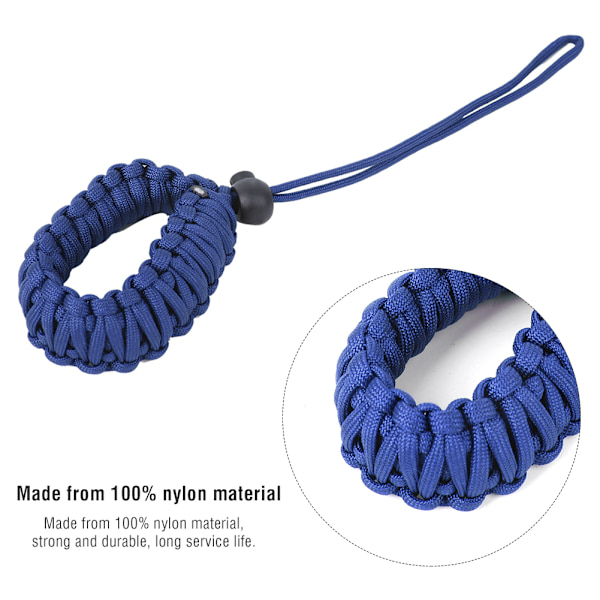 Stor storlek kamerasnodd vävrem Anti Lost Anti Broken Digitalkamera handledsband (blå)