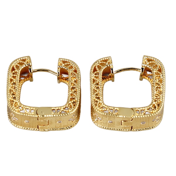 Damer Zirconia Hoops Øreringe Guldbelagt Zirconia Vintage Stil Hoops Øreringe Fint Tilbehør