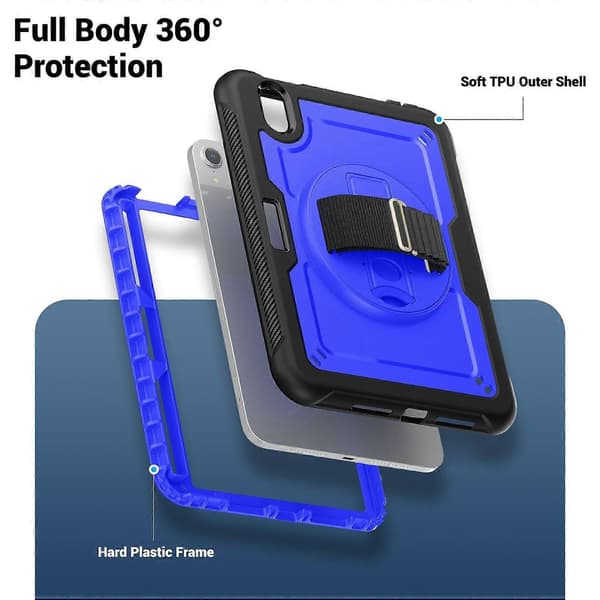 Case for iPad mini (2024)/(2021) Compatible Stand PC+Tablet Case with Shoulder Strap