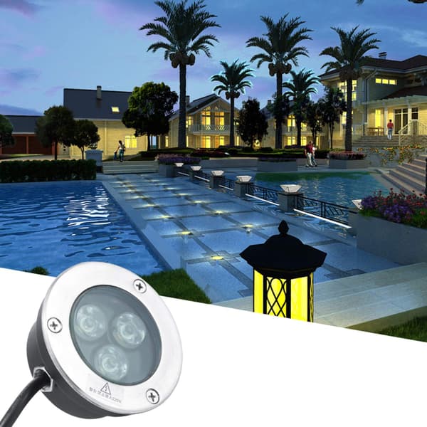 Ultratynn innfelt LED-spotlight, 3W, IP68, 304 SS, blå, 220V