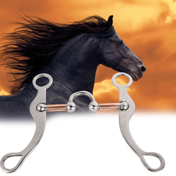 Tjockleksbit i rostfritt stål med lös munbitsrulle för häst