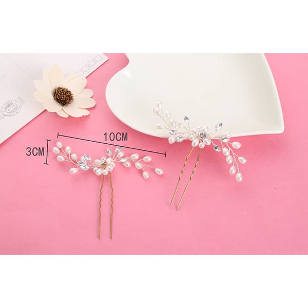 Brudehårnåle - 3 stk. Moderne Retro Elegante Dame Perle Rhinestone Hårtilbehør
