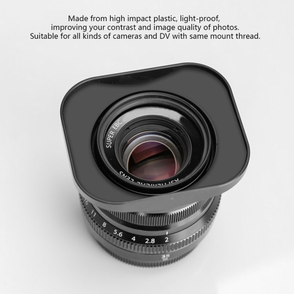 Fyrkantig motljusskyddstillbehör för DV-videokamera Digital videokamera linsfilter (39 mm)