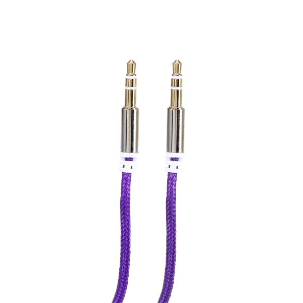 Äänikaapelin sovitinpistoke 3,5 mm AUX-kaapeli uros-uros auton apujohto stereokaapeli violetti