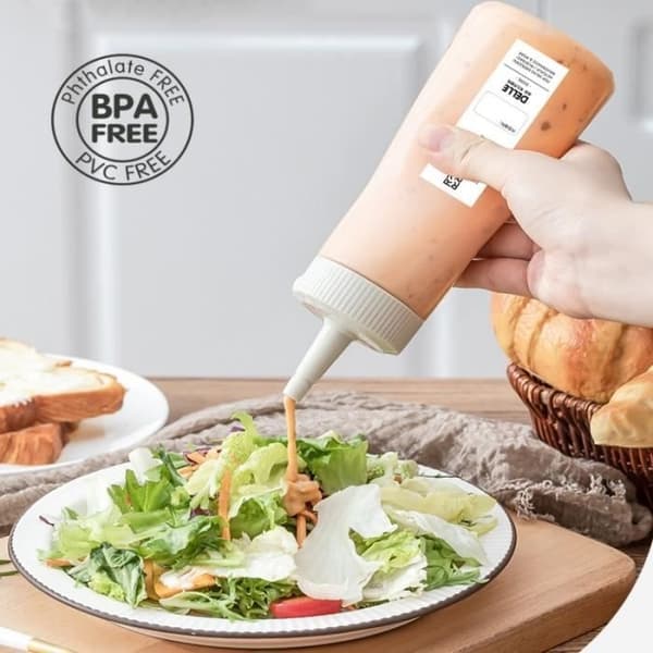 350 ml Dressing-shaker (2-pak) - Mixer til salatdressing, sirup, olie - Hvid