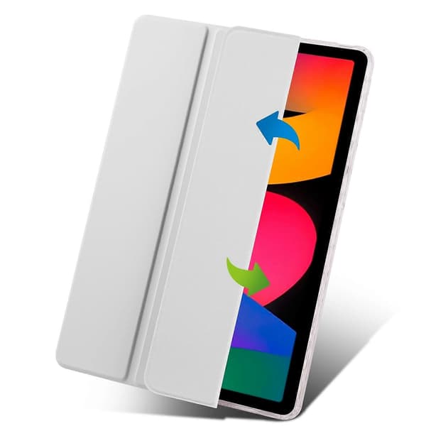 Case for Xiaomi Redmi Pad SE, Tri-Fold Stand Leather+TPU+Acrylic Clear Back Tablet Protection