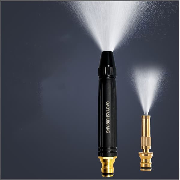 Højtryksvandpistol - Sort aluminiumslegering og PVC-dyse