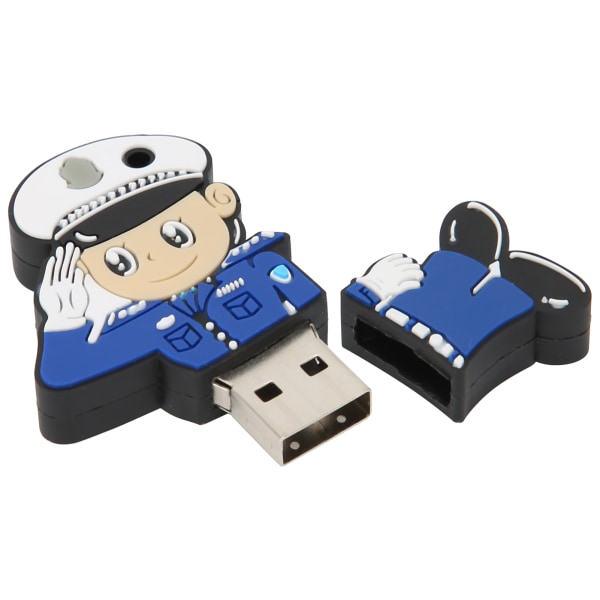 U Disk Cartoon Creative Flexible Plastic Portable for Windows 98 / Me / 2000 / XP USB2.0Policeman 32G