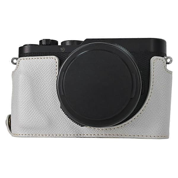 For Leica D-Lux 8 Camera Case PU Leather Protective Cover with Lens Cap - Grey