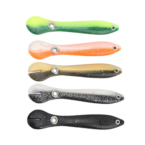 5 st konstgjorda fiskedrag 10 cm 3D-simulering silikonöga Vivid Portable Loach Mjukt bete