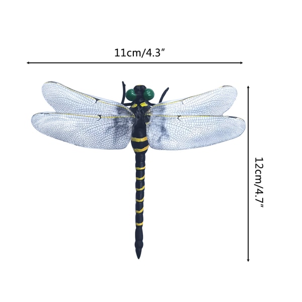 Dragonfly figur PVC-simulering Dragonfly Model Insektmiddel med sikkerhedsnål og rem til udendørs camping bjergbestigning fiskeri