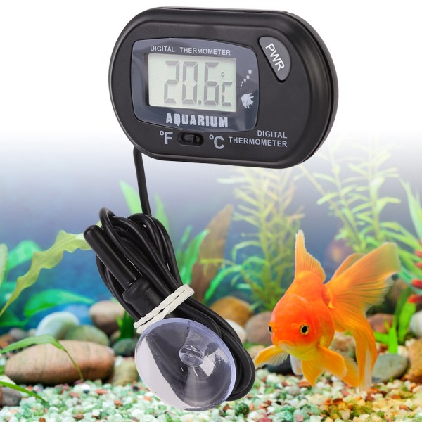 -50℃∽+70℃ Digital LCD-skjerm Akvariumtemperaturtermometer Fisketank Vanntermometre