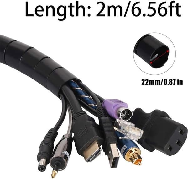 Kabelskydd - YNKKVRE - 2m - Flexibel strumpa - Svart - Flexibel