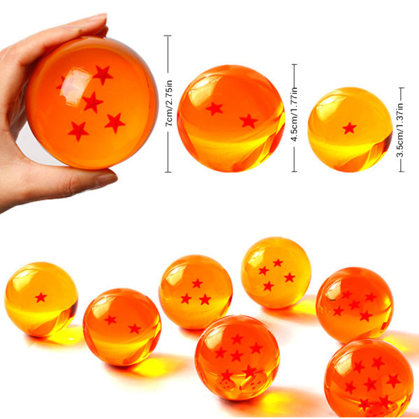 7 stk/sett Anime Balls Anime Cosplay Balls med Star Transparent Balls Sett