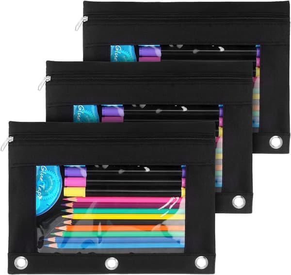 Pennfodral Svart 3-pack