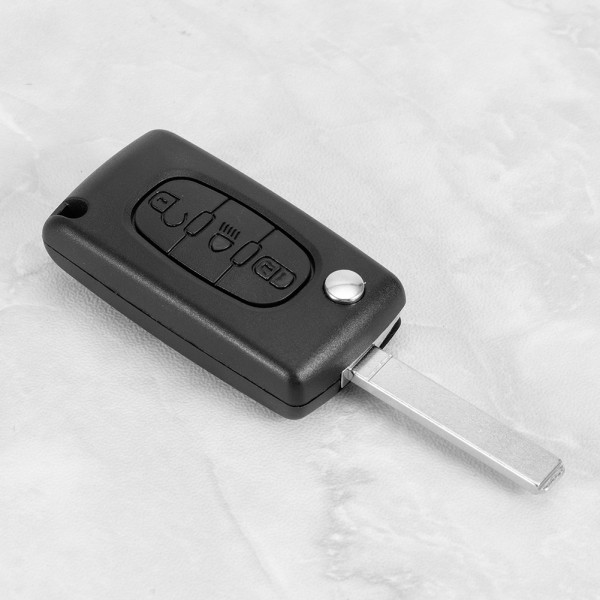 3-knapps bilfjernkontroll Flip-nøkkel-deksel Bladdeksel Skal Passer for Citroen C3 C4 C5 C6 Picasso