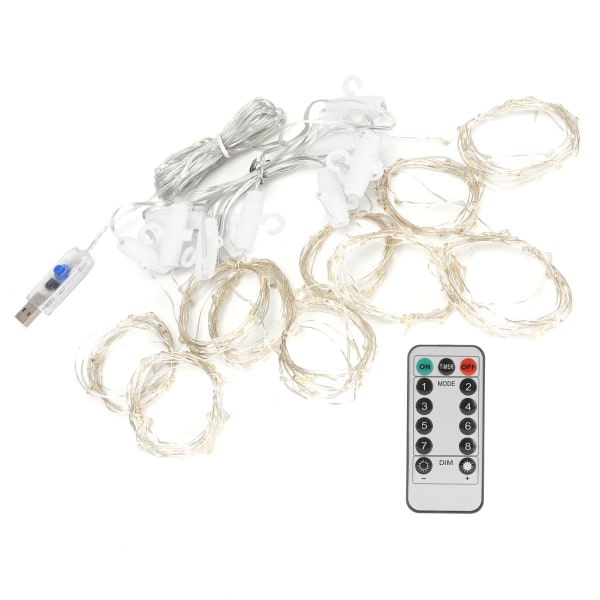 280 LED Lyslenke USB 8 Lysmoduser Dekorative Vindusgardinlys for Soverom