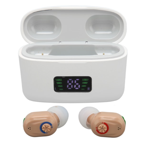 Ergonomiske lette oppladbare høreapparater for eldre - gulrosa