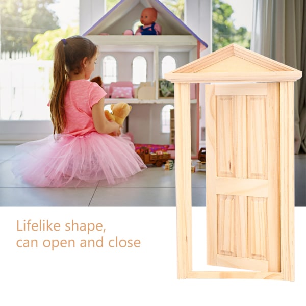 1:12 Doll Simulation House Miniatures DIY træspiral dørmøbler tilbehør