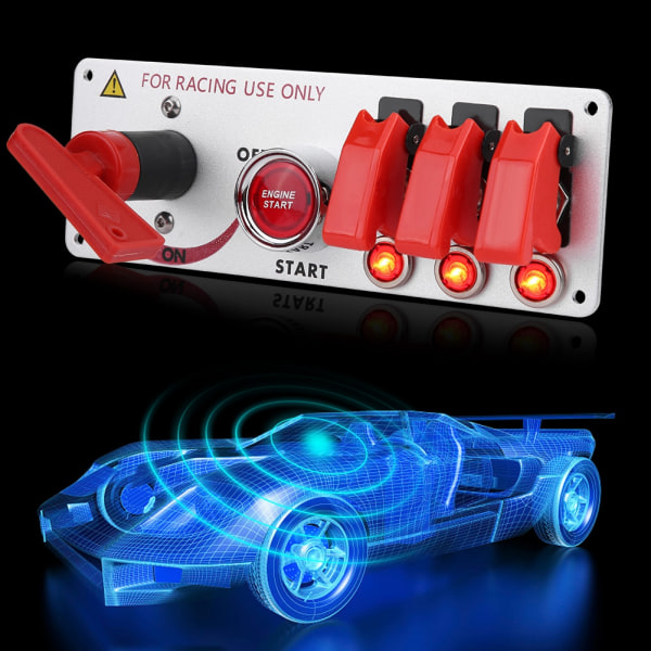 12 V kilpa-auton sytytyskytkinpaneeli Moottorin käynnistys-LED-painikkeen vaihtopaneeli