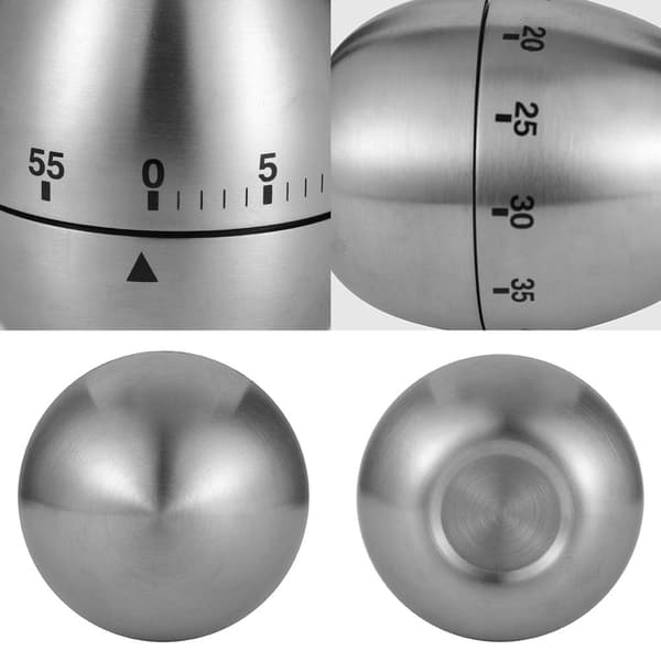 Kjøkkentimer manuell, formet mekanisk roterende alarm med 60 minutter for matlaging (egg)