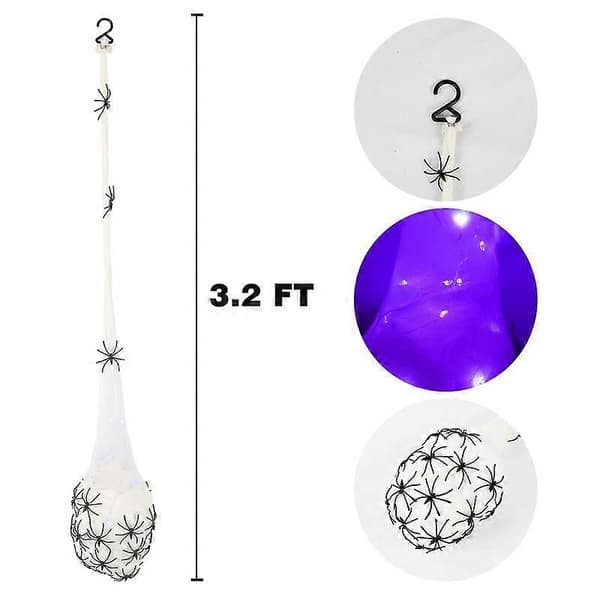 3.2FT Halloween Decoration Hanging Luminous Spider Egg Cocoons 3-pack