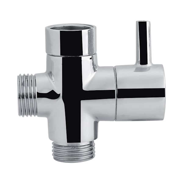 3-Way T Shape Diverter Shut Off Valve Shower Toilet Bidet Sprayer Water Adapter Chrome Color