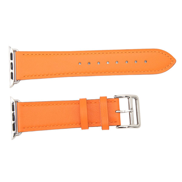 Smartwatch Läderarmband Universal Smart Watch Ersättningsband för IWatch Series SE 8 7 6 5 4 3 2 1 38mm 40mm 41mm Orange
