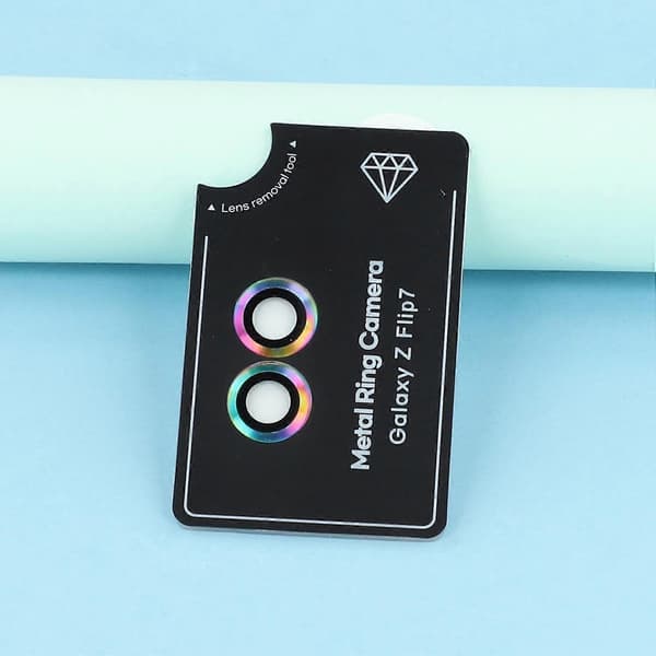 For Samsung Galaxy Z Flip7 5G Camera Lens Protector Set Electroplating Metal+Tempered Glass